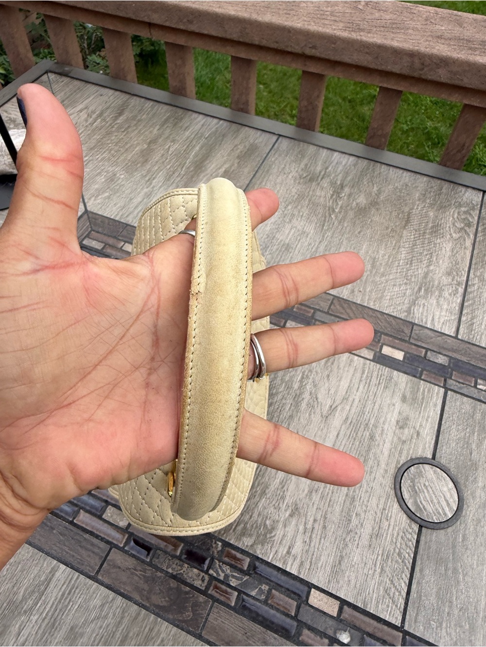 Bally Quilted Cream Top-Handle Satchel with Gold Hardware - Picture 8 of 13